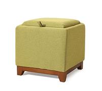 IUBGFTO Taburete otomano con Forma de Cubo otomano con Bandeja de café, mesas Laterales, reposapiés, taburetes, mesita de Noche para Dormitorio, Sala de Estar, Taburete para Zapatos (Verde pequeño)