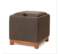 IUBGFTO Taburete otomano con Forma de Cubo otomano con Bandeja de café, mesas Laterales, reposapiés, taburetes, mesita de Noche para Dormitorio, Sala de Estar, Taburete para Zapatos (marrón pequeño)