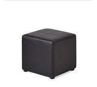 IUBGFTO Taburete otomano de Cuero, Taburete otomano para sofá, Taburete para Cambiar Zapatos, reposapiés, Taburete de café para Tienda de Ropa, Pasillo, Dormitorio, Taburete para Zapatos (Negro)