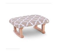 IUBGFTO Taburete otomano de Madera, Taburete de sofá Suave de algodón y Lino Transpirable, otomano Cuadrado, reposapiés bajo, Bonito y Sencillo, para Taburete de Zapatos de Escoba (Flor)