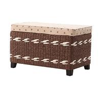 IUBGFTO Taburete otomano de ratán otomano de Madera, reposapiés de Tela con Almacenamiento y Tapa, mesas Laterales, Taburete, decoración de Sala de Estar, Taburete para Zapatos (marrón)