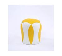 IUBGFTO Taburete otomano para sofá, reposapiés de Piel sintética, Color a Juego, Suave, bajo, Antideslizante, otomano, decoración Moderna y Sencilla, Taburete para Zapatos (Amarillo y Blanco)