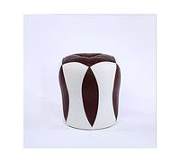 IUBGFTO Taburete otomano para sofá, reposapiés de Piel sintética, Color a Juego, Suave, bajo, Antideslizante, otomano, decoración Moderna y Sencilla, Taburete para Zapatos (marrón y Blanco)