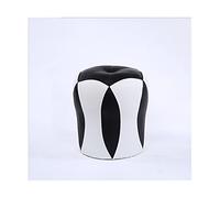 IUBGFTO Taburete otomano para sofá, reposapiés de Piel sintética, Color a Juego, Suave, bajo, Antideslizante, otomano, decoración Moderna y Sencilla, Taburete para Zapatos (Blanco y Negro)