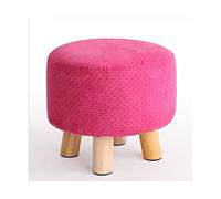 IUBGFTO Taburete otomano para sofá, reposapiés pequeño de Madera, Taburete otomano, Asiento bajo, decoración Sencilla para Sala de Estar, Cama, habitación, Taburete para Zapatos (Rosa Rojo pequeño)