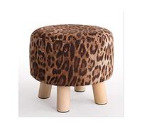 IUBGFTO Taburete otomano para sofá, reposapiés pequeño de Madera, Taburete otomano, Asiento bajo, decoración Sencilla para Sala de Estar, Cama, habitación, Taburete para Zapatos (Leopardo pequeño)