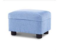 IUBGFTO Taburete otomano para sofá, Taburete de Madera Maciza, cómodo Taburete de Tela Desmontable y Lavable, Taburete para Oficina, Sala de Estar, Taburete para Zapatos (Azul)