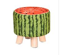 IUBGFTO Taburete otomano Reposapiés de Madera Maciza Patrón Sofá de Tela Reposapiés otomano Taburete para Cambiar Zapatos Taburete bajo de Madera Maciza Silla Taburete para Zapatos (sandía)