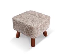 IUBGFTO Taburete otomano Reposapiés de Madera Maciza Taburete otomano Cuadrado para reposapiés Cambiador de Zapatos Taburete bajo Silla con Patas de Madera Antideslizantes Taburete para Zapatos (E)