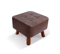 IUBGFTO Taburete otomano Reposapiés de Madera Maciza Taburete otomano Cuadrado para reposapiés Cambiador de Zapatos Taburete bajo Silla con Patas de Madera Antideslizantes Taburete para Zapatos (B)