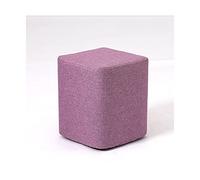 IUBGFTO Taburete otomano Reposapiés otomano Tela de Lino de algodón Taburete Sofá Reposapiés Diseño Simple Decoración de Regalo Sala de Juegos Sala de Estar Taburete para Zapatos (Cuadrado púrpura)