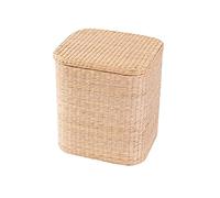 IUBGFTO Taburete otomano Rush Grass Taburete Hecho a Mano Reposapiés de Madera Maciza Reposapiés de Almacenamiento otomano con Tapa Caja de Memoria Muebles Taburete Simple para Zapatos (Hierba)