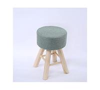IUBGFTO Taburete otomano Taburete Alto de Comedor Sofá Taburete de Maquillaje Banco Lavable Tocador otomano Reposapiés Patas de Madera Taburete Asiento Taburete para Zapatos (Azul)