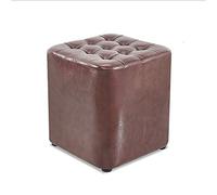 IUBGFTO Taburete otomano Taburete pequeño para pies Puf de Cuero con Cera de Aceite Reposapiés otomano Reposapiés Banco Corto Reposapiés Silla Sofá Asiento Taburete para Zapatos (Marrón CH)