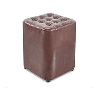 IUBGFTO Taburete otomano Taburete pequeño para pies Puf de Cuero con Cera de Aceite Reposapiés otomano Reposapiés Banco Corto Reposapiés Silla Sofá Asiento Taburete para Zapatos (marrón Grande)