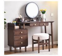 IUBGFTO Tocador para niñas con Espejo, Taburete y Luces, 3 Colores de iluminación, tocador Ajustable con cajones Grandes y estantes para Dormitorio, para niñas y Mujeres, Color marrón