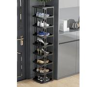IUBGFTO Zapatero apilable, Zapatero Estrecho, Organizador Vertical de Zapatos, estantes apilables para Pasillo, Entrada, Dormitorio, apilamiento Libre (Negro 9F)
