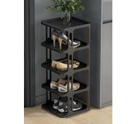 IUBGFTO Zapatero apilable, Zapatero Estrecho, Organizador Vertical de Zapatos, estantes apilables para Pasillo, Entrada, Dormitorio, apilamiento Libre (Negro 5F)
