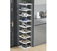 IUBGFTO Zapatero apilable, Zapatero Estrecho, Organizador Vertical de Zapatos, estantes apilables para Pasillo, Entrada, Dormitorio, apilamiento Libre (Gris y Blanco 9F)
