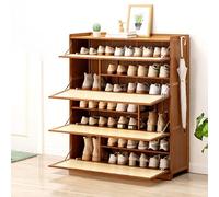 IUBGFTO Zapatero con Gancho, Zapatero de Madera de Gran Capacidad de Varios Niveles, Estante Organizador de Zapatos para Pasillo, Puerta de Malla (B 100CM)