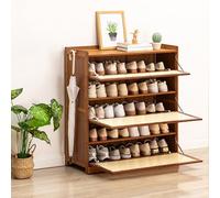 IUBGFTO Zapatero con Gancho, Zapatero de Madera de Gran Capacidad de Varios Niveles, Zapatero para Pasillo, Puerta de Malla (80 cm)