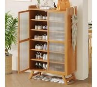 IUBGFTO Zapatero de bambú, Moderno Zapatero con estantes Ajustables, Zapatero Independiente de 5/7 Niveles con Puertas, para Sala de Estar, Pasillo, Entrada (B 111cm)