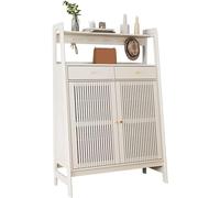 IUBGFTO Zapatero de Madera con estantes Ajustables, Mueble de Almacenamiento con 2 Puertas y cajones, Zapatero Independiente para Entrada/Pasillo, Organizador de Zapatos (B 100cm)