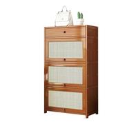 IUBGFTO Zapatero de ratán con cajón, Zapatero de bambú con Puertas, Organizador de Zapatos para 12-28 Pares, fácil de Montar, para Entrada, Dormitorio, Pasillo, Sala de Estar (B 70cm)