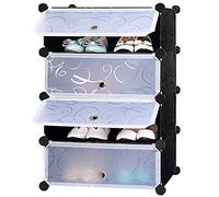 IUBGFTO Zapatero de Tendencia, de múltiples Capas, apilable, Ahorra Espacio, instalación Sencilla, Estante para Zapatos, Soporte para Zapatos, gabinete para Guardar Zapatos Ajustable (Negro)