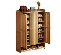IUBGFTO Zapatero Organizador con Puertas, Zapatero de bambú para 18-42 Pares, Zapatero de Gran Capacidad, para Zapatillas de Cuero, Zapatos de tacón Alto (B 8 Niveles ~ 90 cm)