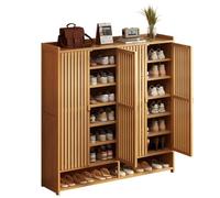 IUBGFTO Zapatero Organizador con Puertas, Zapatero de bambú para 18-42 Pares, Zapatero de Gran Capacidad, para Zapatillas de Cuero, Zapatos de tacón Alto (B 8 Niveles ~ 120 cm)
