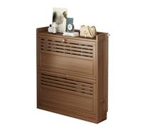 IUBGFTO Zapatero Slim con 2/3 cajones abatibles, Zapatero de bambú, Organizador de zapateros con Puertas abatibles, fácil de Montar, para Armario, Pasillo, Dormitorio, Entrada (A 70 cm)