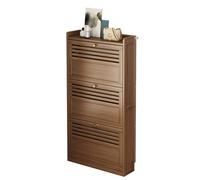 IUBGFTO Zapatero Slim con 2/3 cajones abatibles, Zapatero de bambú, Zapatero Organizador con Puertas abatibles, fácil de Montar, para Armario, Pasillo, Dormitorio, Entrada (B 50cm)