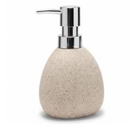 iubihome - Dispensador Jabon Baño Color Arena 250ml, Dosificador Jabon Baño para Líquido o Gel en Forma de Piedra