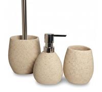 iubihome - Juego Accesorios de Baño Color Arena, Kit de 3 Piezas, Set de Baño Completo, Conjunto Accesorios para Cuartos de Baño Modernos
