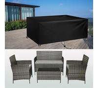 IUCUHE Funda Mesa Jardin Exterior Impermeable,Funda para Muebles De Terraza 280cm Anti-UV Resitente Rectangular Lona De Protección para Muebles De Exterior 280x80x75cm/Largo X Ancho X Alto