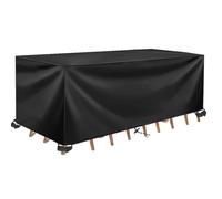 IUCUHE Fundas Protectoras para Muebles Al Aire Libre 180x80x70cm/LxWxH Funda para Mesa Exterior,Protege La Mesa Y Las Sillas De La Lluvia Y El Sol,Tela Oxford 420D, Resistente al Viento, Anti-UV