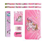 IUDWCG - 1 Pcs Set de papelería, regalo unicornio niña, set lápiz unicornio estuche, incluye lápiz, regla, goma de borrar, bolígrafo unicornio bonito regalo niña