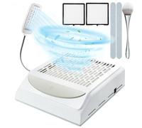 IUHFSIFS Extracción de polvo para uñas con filtro y luz【NO.1 Super Suction 100W】Aspirador de uñas【Certificación SGS】Aspirador de uñas y hogar - Fácil de limpiar un colador * 2