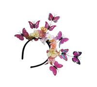 Iuhtrb Accesorio para peinar el cabello con diseño de mariposa y flores con alambre flexible, ideal para fiestas de jardín y galas, eventos de gala, diadema de mariposa