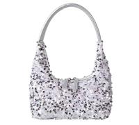 Iuhtrb Bolso de mano pequeño con lentejuelas brillantes adornadas para mujer, multiuso, para las axilas, bolso de hombro con cremallera, bolso elegante para mujer, b, One Size
