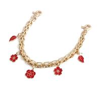 Iuhtrb Cadena de metal con diseño de corazón de fresa y flor para transformación elegante de bolso o bolso de mano y uso práctico, práctico abalorio de moda, rosa (b), One Size