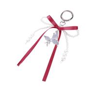 Iuhtrb Charla Llavero Estético Pearls Bows Bag Entmo Colgante Bows Sweet Butterfly Keychins Adorno Colgante Para Mujeres Costil
