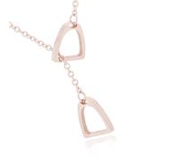 Iuhtrb Collar de estribos de caballo doble, collar único de estribos de caballo, delicado adorno de cuello de herradura para amantes, dije de la suerte, 1, Acero inoxidable, No es una piedra preciosa