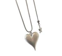 Iuhtrb Collar simple con colgante de corazón a la moda, collar con colgante de corazón para pareja joven o amigo cercano, elegante colgante