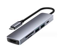 Iuhtrb Conveniente Adaptador Múltiples USB C 8 In1 Estaciones Acoplamiento HDMIS 4K30Hz para Tabletas Portátiles para Oficina Viajes Use Adaptador Múltiples
