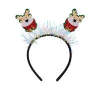 Iuhtrb Diadema de tela suave de Navidad con muñeco de nieve y cuernos de reno, tocados de fiesta para mujeres y niñas, diadema de cuernos de reno