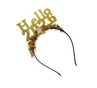 Iuhtrb Diademas con purpurina para las fiestas Hello 2026, decoración de estrellas, unisex, accesorio para el cabello para Año Nuevo, evento, cuenta regresiva, evento, reunión, festival, accesorios