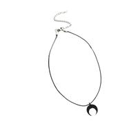 Iuhtrb Diseño único de collar de luna negra para la mujer moderna que ama los accesorios distintivos y de moda, ropa casual, joyería de moda para mujer
