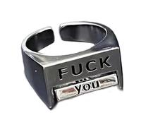 Iuhtrb Elegantes anillos de control de estado de ánimo, accesorios de liberación de ansiedades, anillos giratorios con palabras grabadas para un accesorio de fiesta de estilo de moda, talla única